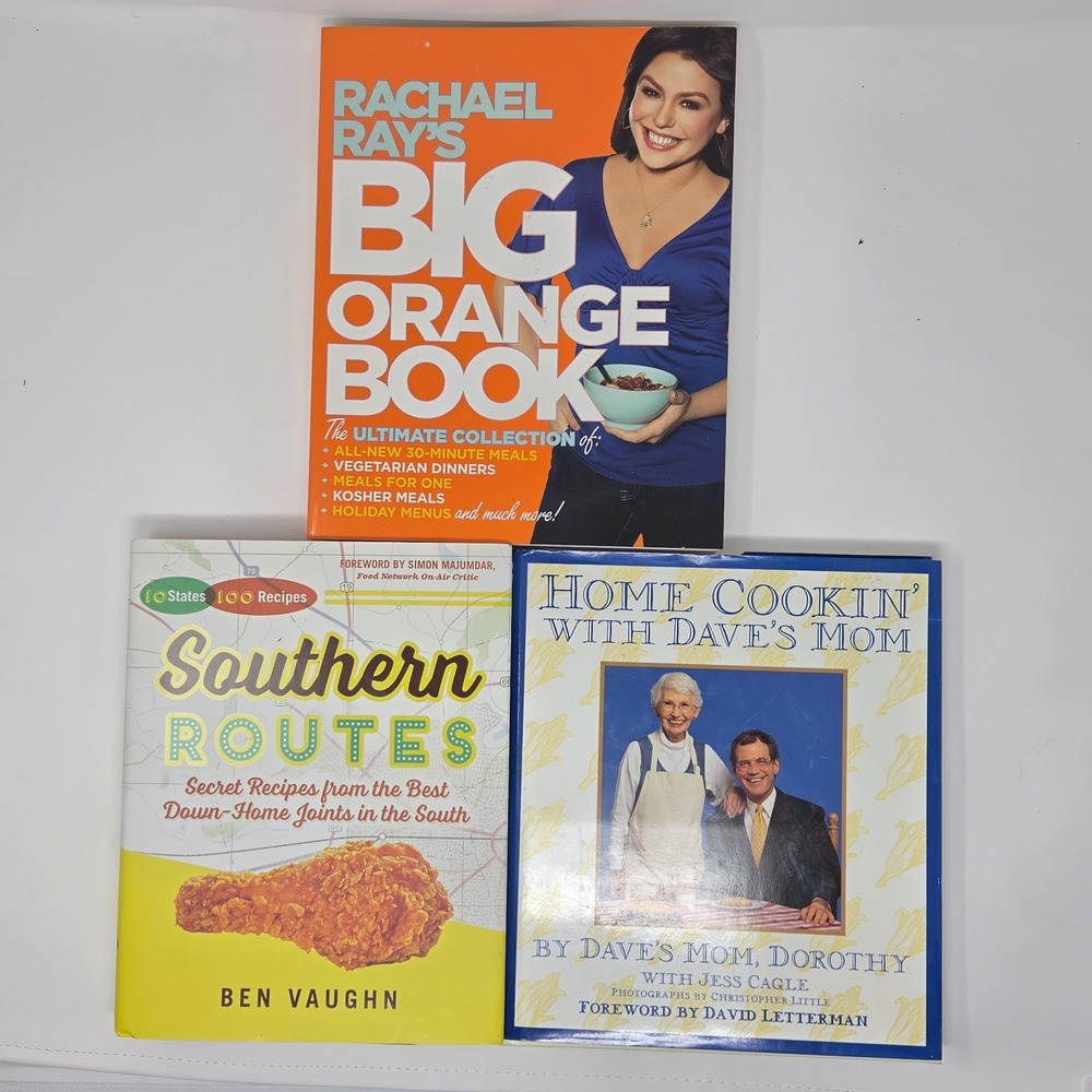 RACHAEL RAY COOKBOOK LOT 2 'Big Orange Book' & 'Comfort Food Top 30 Minute Meals